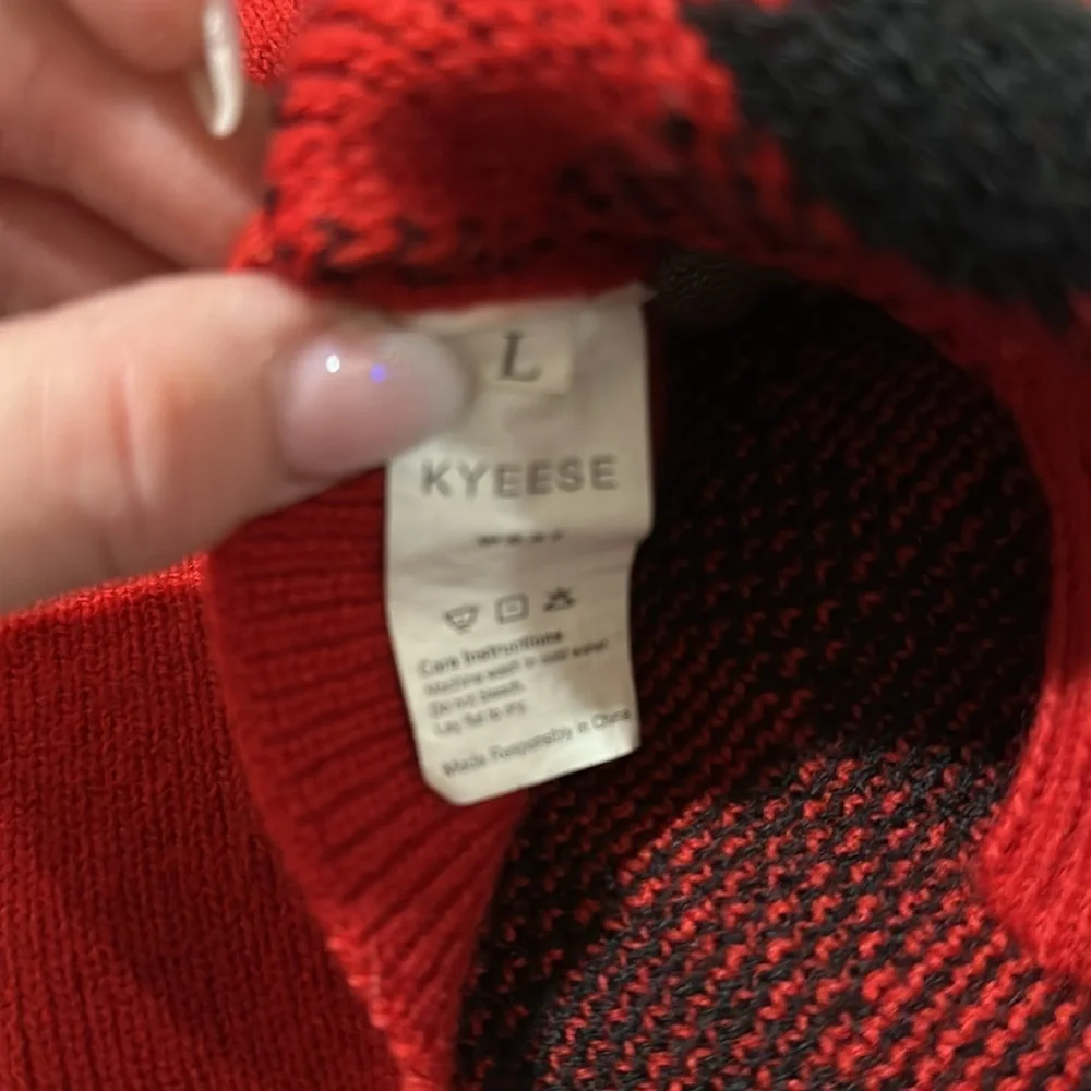 KYEESE Moose Buffalo Plaid Dog Sweater, Size L
